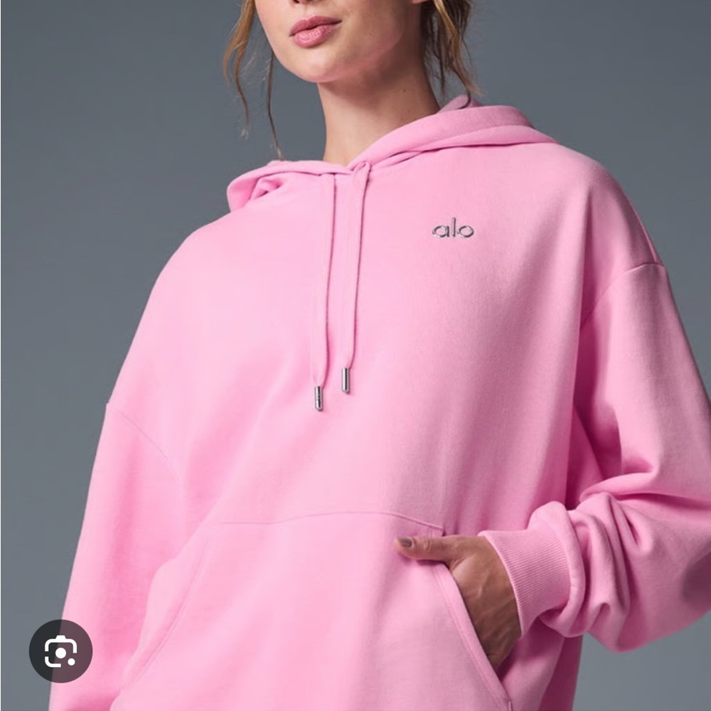 ALO Yoga Accolade Hoodie Sweatshirt in Sweet Pink